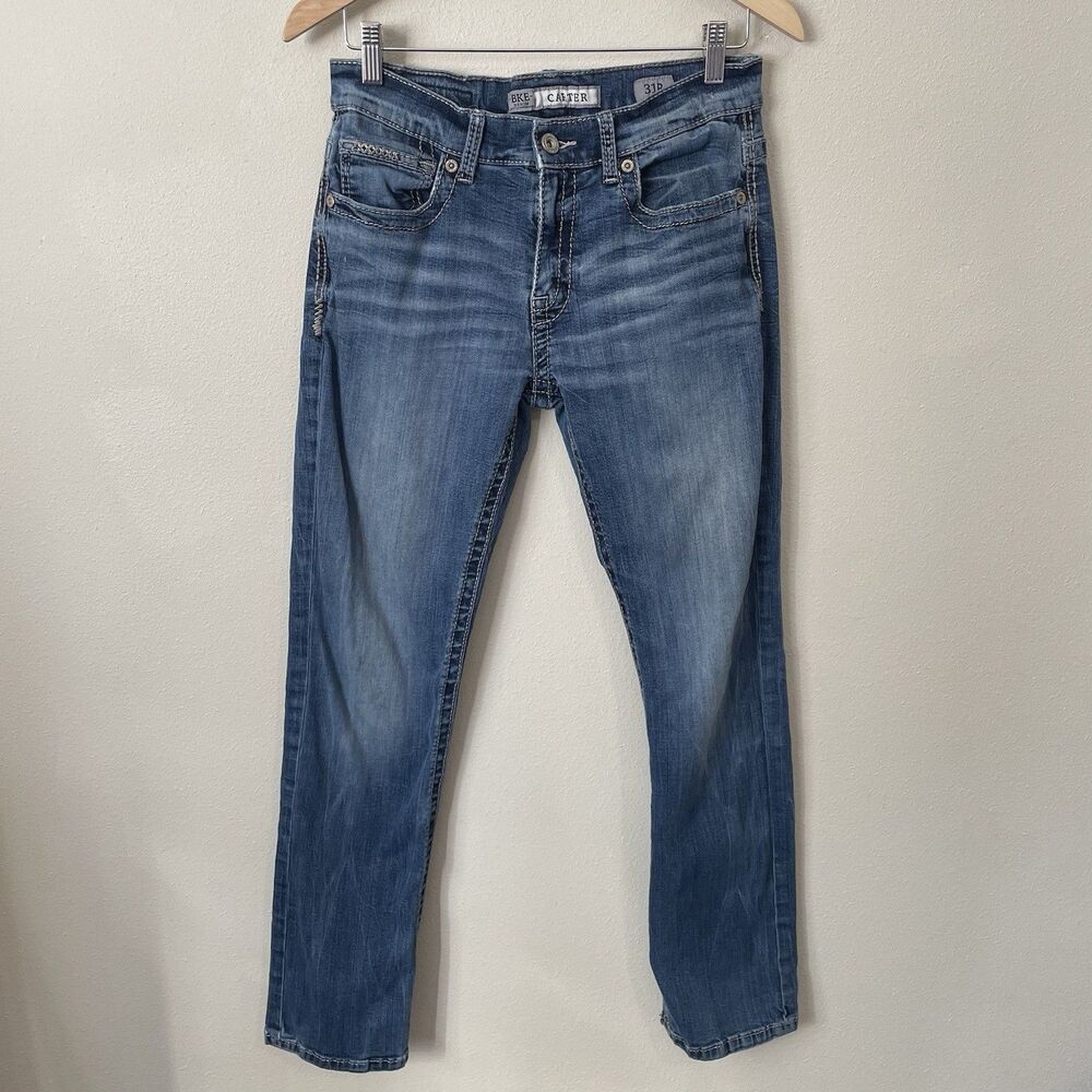BKE Carter Straight Leg Jeans Mens 31R Blue Denim Y2K Normcore Denim Pants